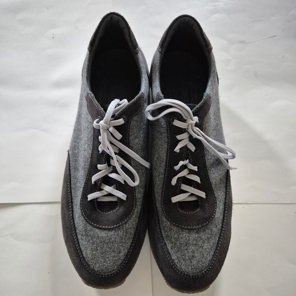 Peter Millar Mens Grey Wool Suede Low Top Sneakers Made in Spain Size 13 USA